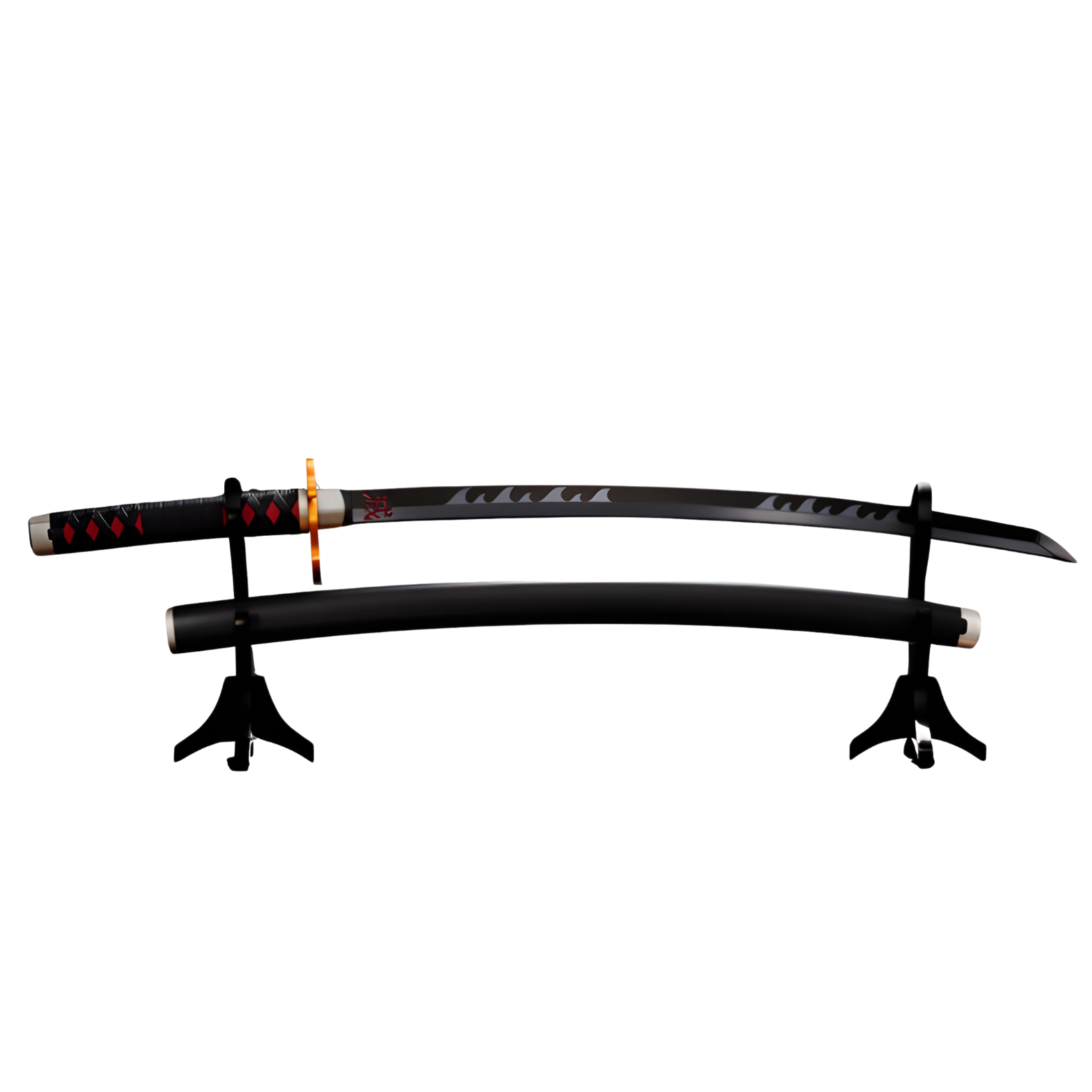 Espada Nichirin (Tanjiro Kamado) versão tsuba de Rengoku "PROPLICA" 100% Original Lacrado