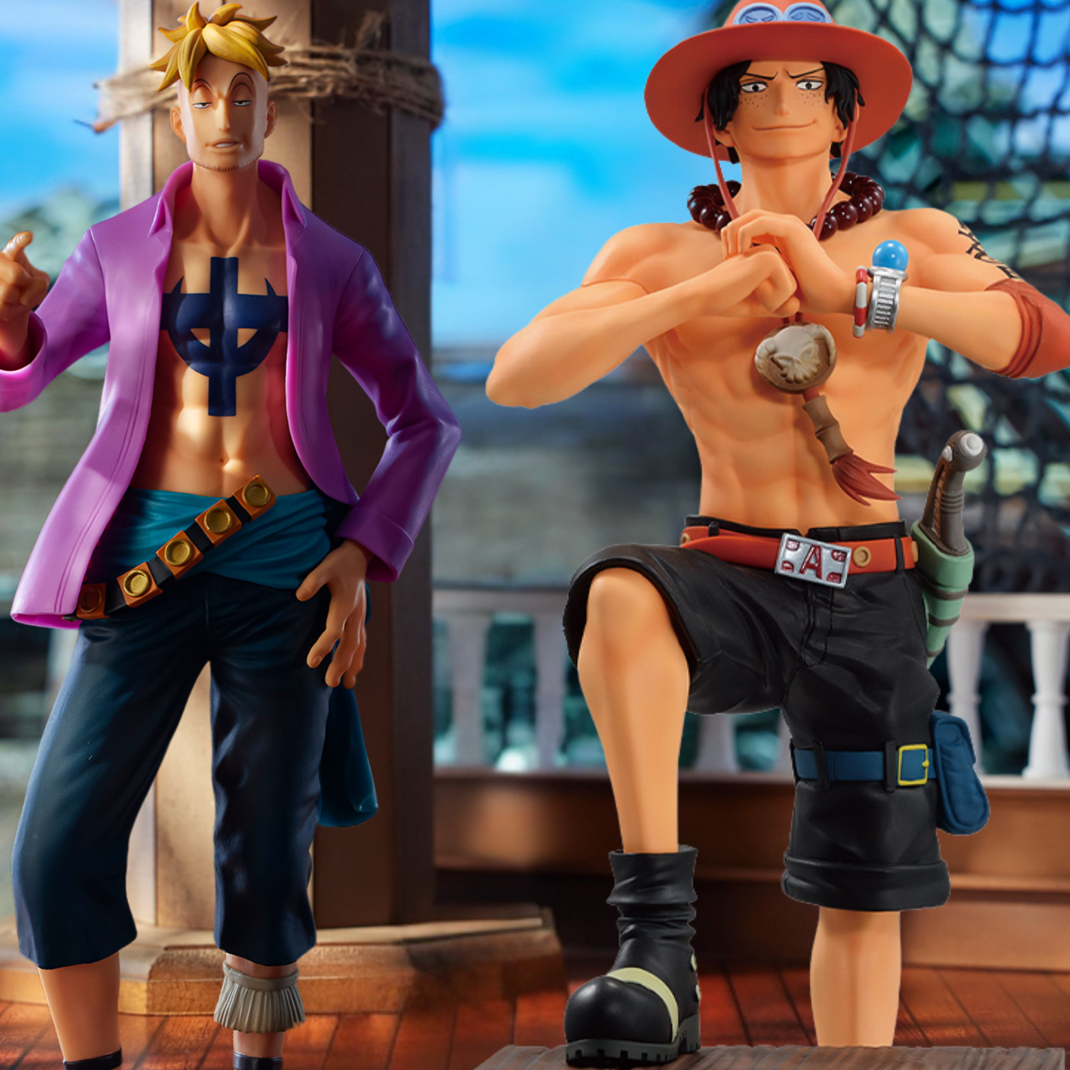 Set Portgas D. Ace (C) e Marcos (B) "MASTERLISE EXPIECE" Ichiban Kuji 100% Original Lacrado