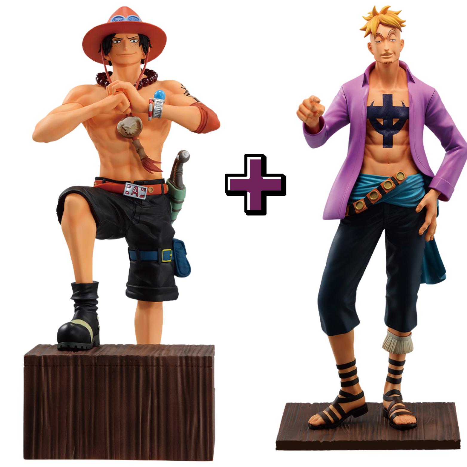 Set Portgas D. Ace (C) e Marcos (B) "MASTERLISE EXPIECE" Ichiban Kuji 100% Original Lacrado